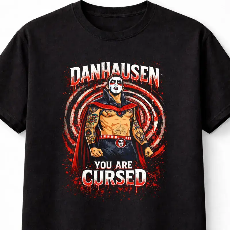Danhausen You Are Cursed T-Shirt, Wrestling Graphic Tee, AEW Fan Shirt, Horror Style Tee, Unisex Short Sleeve TShirt
