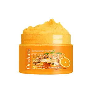 Turmeric body scrub, 100G, citrus, deep cleansing, moisturizing, gentle exfoliating, smooth and brightening, suitable for all skin types
