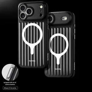 Sanlinba Magnetic Phone Case for iPhone 17 Pro Max & 16 Pro with AI Camera Button Full Coverage MagSafe Shockproof Protector for Apple Smartphone Protection