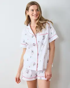 Holiday Cats - Short PJ Set - Cloud