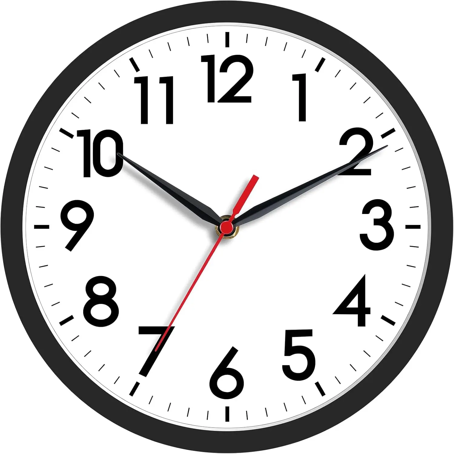 8-Inch Round Silent Non-Ticking Battery-Powered Analog Clock, Wall Mount Indoor Home/Office Home Supplies & Room Decor Accessory