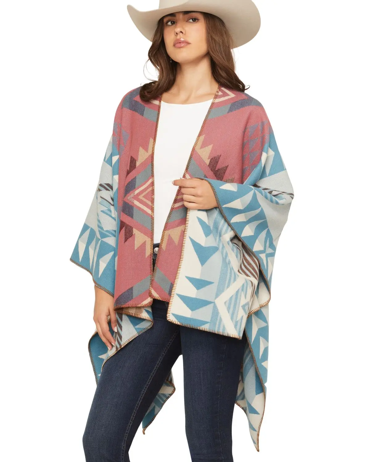 Shyanne Women's Women'S Southwestern Print Shawl - Swfa25sl2-Aqu Shyanne Women's Women'S Southwestern Print Shawl - Swfa25sl2-Aqu