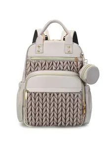 Large Capacity Insulated Baby Bottle Bag, Multi-Layer Mom Backpack, Multifunctional Diaper Bag, Waterproof Quilted Shoulder Bag, Independent Bottle & Wipe Holder