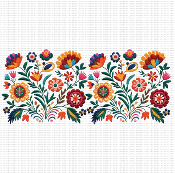 mexican embroidery flower uv dtf wrap