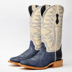 Blue Jean Rough-Out Boots - Square Toe
