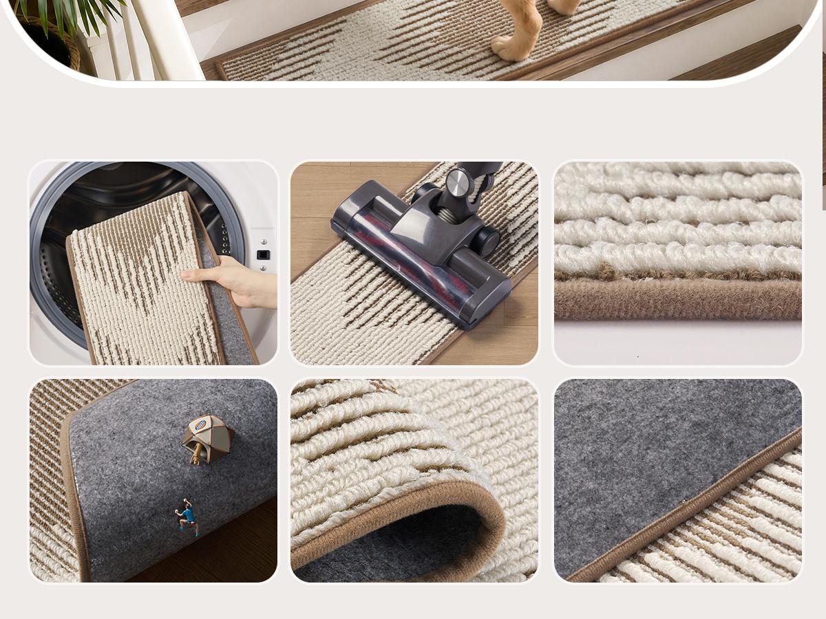 Amoami Non Slip Stair Treads, Stick Stair Treads for Wooden Steps, Washable Reusable Stair Runners, Adhesive Safety Stair Mats for Kids and Dogs, 8"x30" Stair Mats