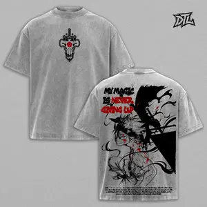 Asta "Anti-Magic Warrior" Graphic Oversized Vintage Washed Tee | Heavyweight Cotton Anime Streetwear