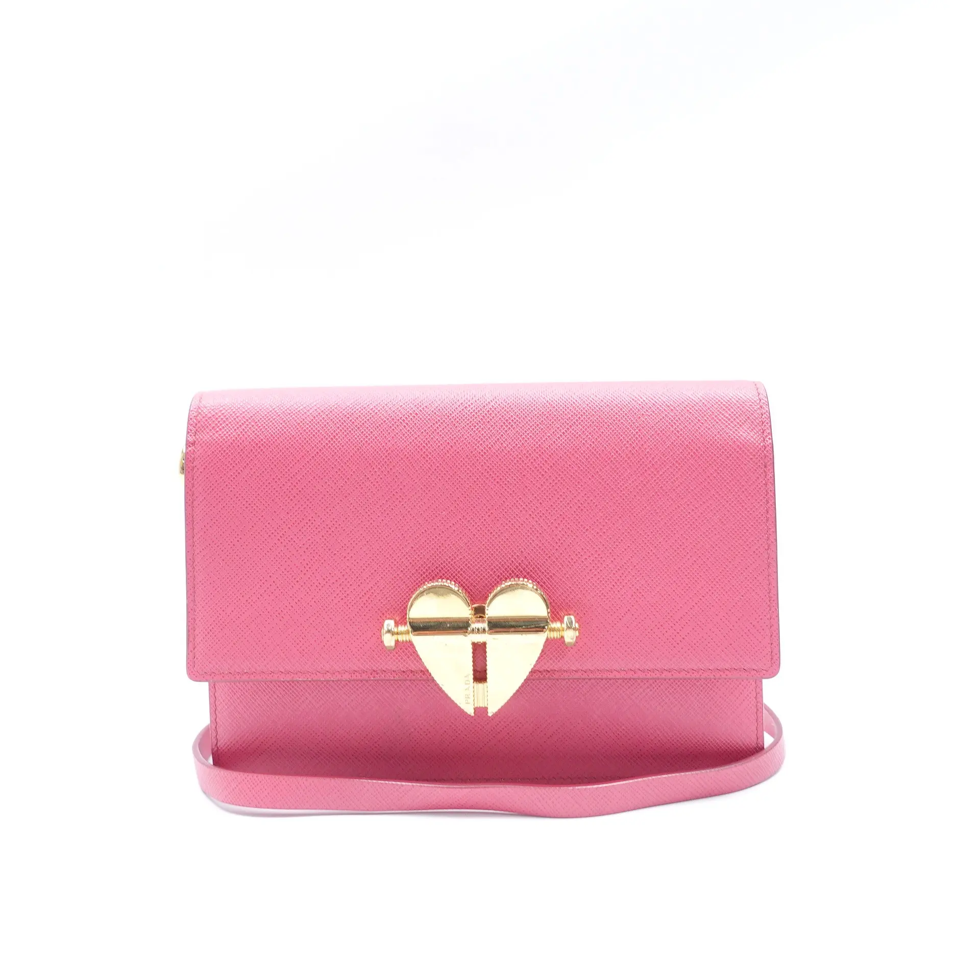Pre-owned PRADA Saffiano Shoulder Bags Pink Calfskin Shoulder Bag T10373567
