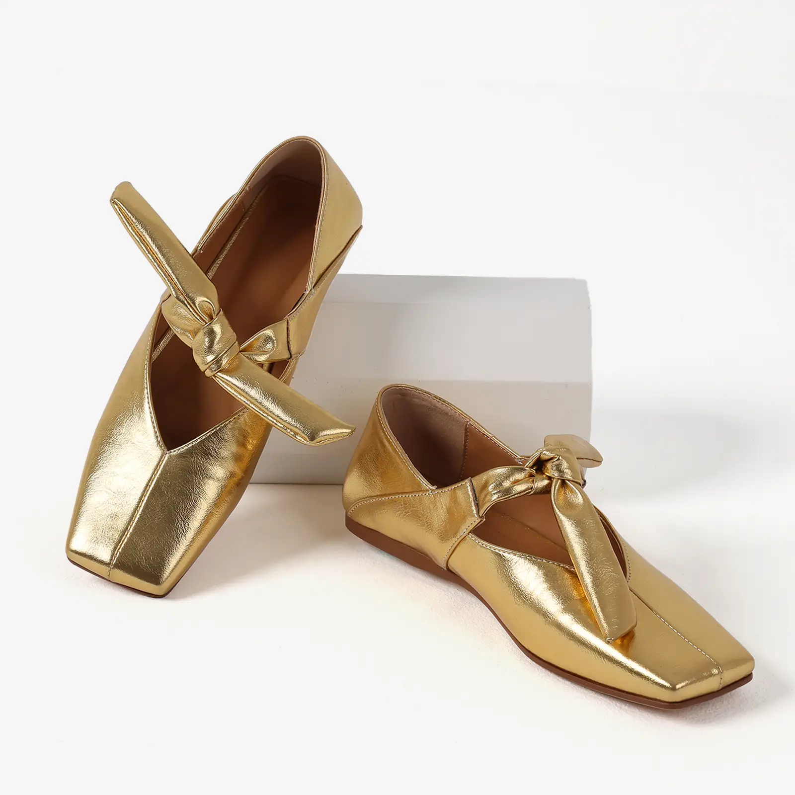 CELNEPHO Mary Jane Women Square Toe Slip On Flats Ballet Bow Knot Strap Ballerina Flats for Women Fall Dress Cute Shoes StepUp Styles