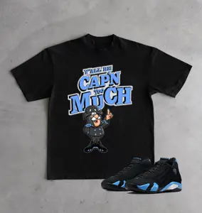Capn Too Much Shirt To Match 14 Black And University Blue, Shirt To Match Sneaker Black White Color