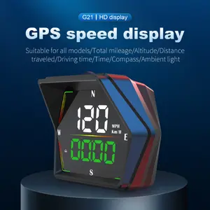 In-car head-up display (HUD) that records speed, trip duration, trip distance, total mileage, 0-100 km/h acceleration time, and direction of travel; features GPS and OBDII functionality; supports switching between metric and imperial units
