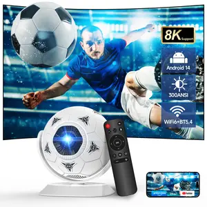 HY300F Projector 300ANSI Lumens 8K Decode Android 14.0 Fully Auto Keystone Dual WiFi6 BT5.4 180° Rotation Allwinner H726 0.9:1 Throw Ratio Wireless Portable Home Cinema, Audio, The Perfect Football Fan Gift