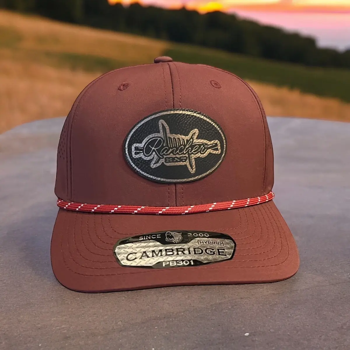 “The Rancher Hat” Pitbull Cambridge 301. Laser cut mesh-hybrid 6 panel cap. outdoor hat