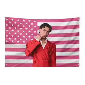 1PC1pcs Malachi Barton Pink American Flag Banner 3x5ft with Malachi Barton Face & Signature - Durable Four-Grommet Single-Sided Outdoor/Indoor Decoration for Parties, Sports Events, Home Decor - Gift Merch Style (90x150cm) - No Electricity Needed Home Dec
