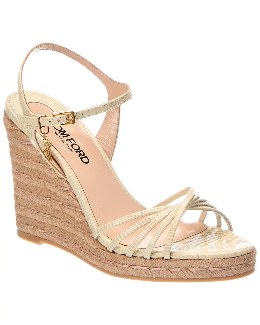 Tom Ford Cabana Leather Wedge Sandal