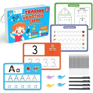 Magic Grooved Writing Practice for   3-5,  Grooved Handwriting Practice for  5-7, Number Letter Tracing Practice Cards for    Learning Activities