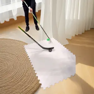 10 counts Ice Hockey Training Flooring Tiles, Easy-assembly for Ice Skating Simulation,HDPE Material 18x18 inch, 1/2 inch Thickness