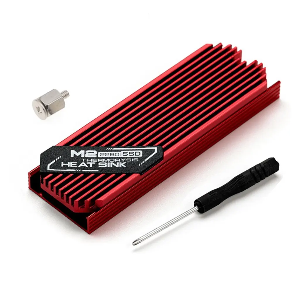 Ultrathin Aluminum M.2 2280 SSD Heat Sink with Thermal Pad, 1x1mm Sheet, 1x Screw, Single/Dual Side Compatibility for M2 Model Industrial Look Sports Protective Gear Setups Computer Component Cooler