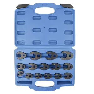 Must Have Mechanic Tool 15pc Metric Crowfoot Wrench Set – 3/8" & 1/2" Drive, Cr‑Mo Steel Flare Nut Wrench, Angle Open End Crowsfoot Socket Kit – for Tight Spaces, Brake Line, Fuel Line, AC, Power Steering Repair – Garage Essential Gift for Men, Mechanic,
