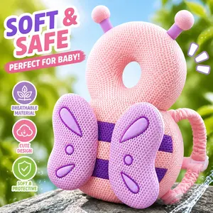 1pc pink protective head early education back cushion, walking learning teaching aid, breathable summer anti-fall mat used for early education materials for walking practice, adjustable, ideal gift suitable for boys and girls