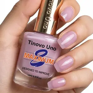 Tinovo Uno 12ml Light Pink-Purple Nail Strengthener Enhances nail strength and adds shine, ideal for those with yellowish skin tones. Strengthens nails for greater resilience, reducing brittleness and splitting. Nail Care Liquid