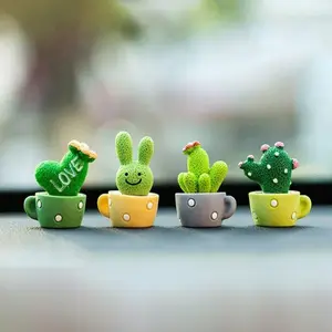 Cute Cactus Design Car Dashboard Decoration, Mini Car Dashboard Plant Decoration, Stylish & Durable Upholstery Accessories, Car Interior Accessory