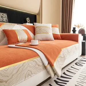 Chenille Fabric Sofa Cover Set, Sofa Couch Covers, Pet-Friendly Non-Slip Design, Easy Clean One-Piece Protector for Single Seater, Double Couch & L-Shaped Sofa