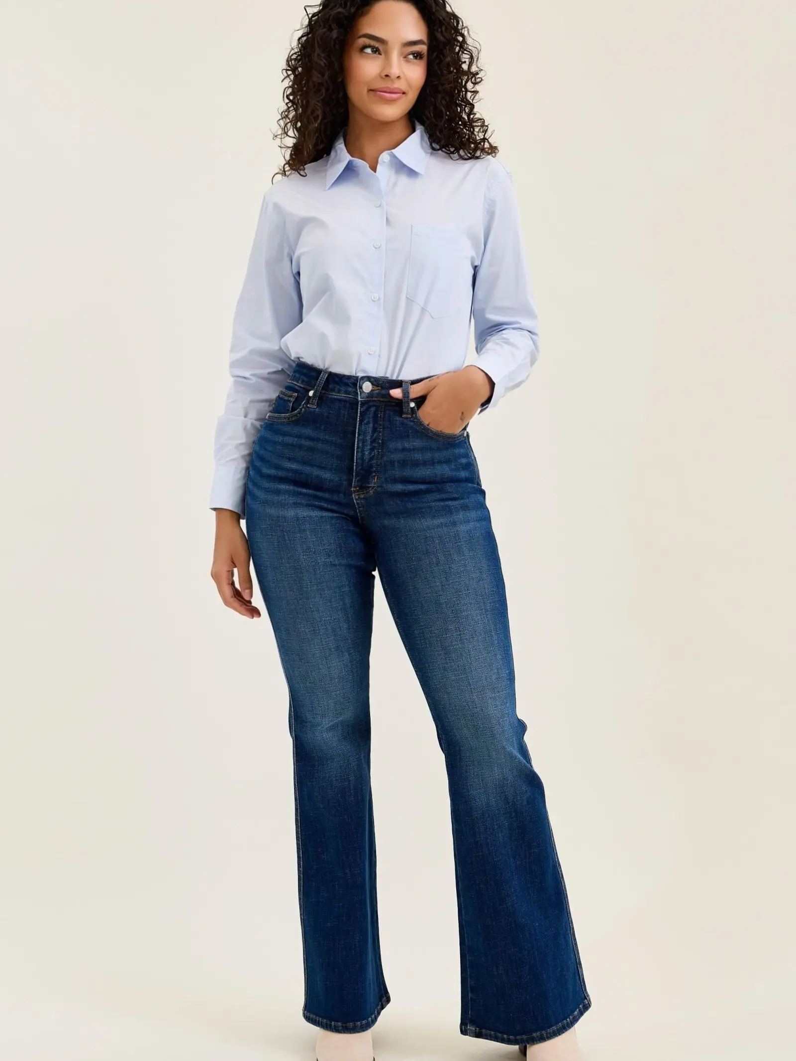 Kaylee Judy Blue HW Tummy Control Flare Jean