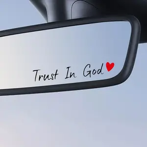 4Pcs Trust in God Rearview Mirror Decals, Waterproof Vinyl Car Mirror Stickers, Universal Car Truck Laptop Faith Accessories