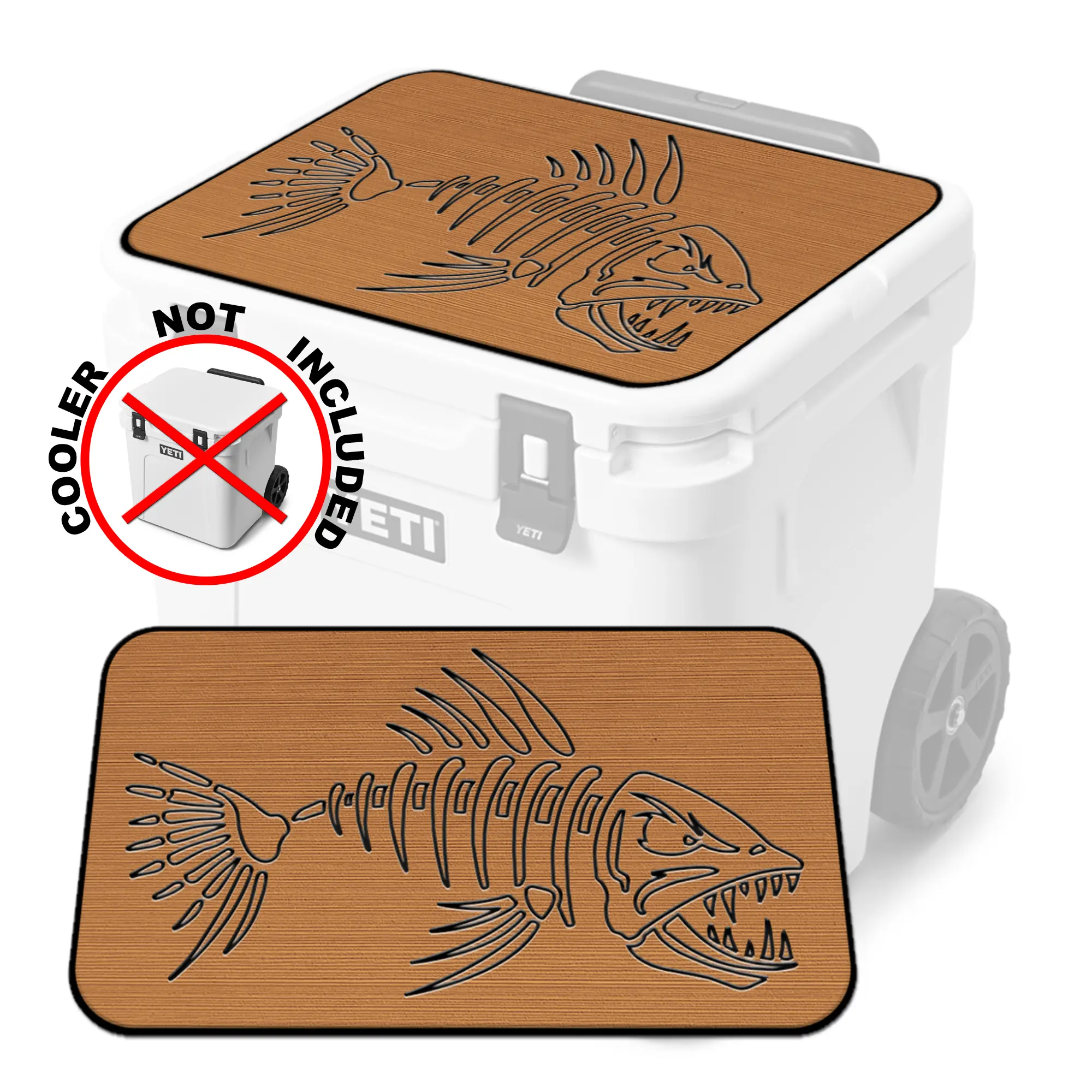 USATuff SeaDek Cooler Pad — BONEFISH in Mocha/Black | FITS YETI Roadie 32 QT WHEELED Cooler (COOLER NOT INCLUDED—PAD ONLY)