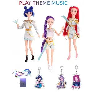 Kpop Monster Girls Group Cartoon Figure Display, Play Theme Music, Theme Character Figurine Collection, Unique Holiday Gifts, K-popl Doll Merch Gift, Anime Action Figure, Mother's Day gifts