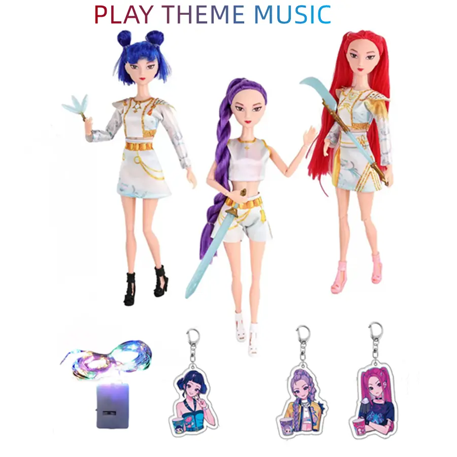 Anime Witch Girl Group Cartoon Figure Display, Play Theme Music, Singing Dolls, Theme Character Figurine Collection, Unique Holiday Gifts, Idol Group Doll Merch Gift, Anime Action Figure, Mother's Day Gifts For Girls