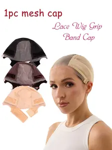 1pc Mesh Wig Grip Cap, Adjustable Breathable Hair Wrap Band Cap for Women, Secure Daily Wig Wearing, Makeup, Styling and Travel Use