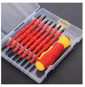 Electrician Repair Tools Kit 13pcs 1000V Changeable Insulated Screwdrivers Set with Magnetic Slotted Bits