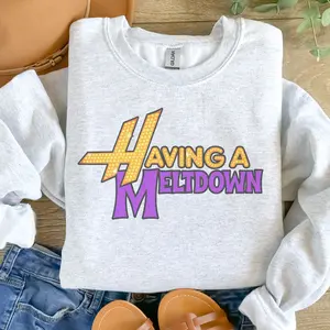 Having A Meltdown Sweatshirt - Ash Grey - Sublimation - Mental Health - Unisex Jersey Sweatshirt