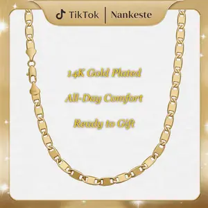14K Gold Plated Link Chain Necklace for Men and Women 6MM Figaro Mariner Curb Chain Necklace Mirror Link Chain Necklace Simple Basic Chain Necklaces,Fashion Accessories Gift 19.68/23.62Inch