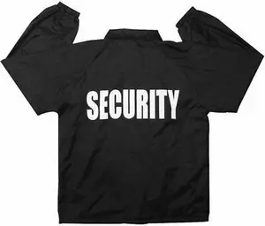Black Tactical Security Guard Officer Bouncer Coaches Lightweight Jacket
