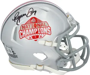 Ryan Day Ohio State Buckeyes Autographed 2024 College Football Playoff National Champions Logo Riddell Speed Mini Helmet - Fanatics Authentic Certified