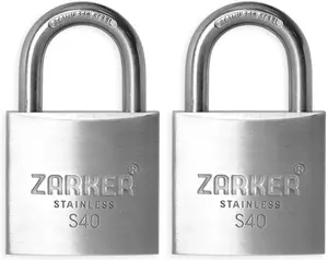 S40 keyed Alike Padlocks, Duty Stainless Lock, Waterproof and Rustproof, Warehouses,, Outdoors, 2-Pack