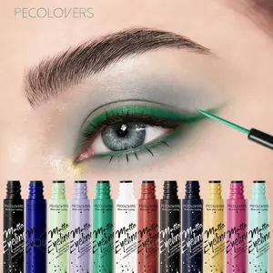 1pc Colored Matte Dip Liquid Eyeliner, High Rendering Eye Line, Klein Blue, Stardust Brown, Forest Green, Deep Plum Brown, Long-lasting, for All Eye Makeup Style, Matte End, Perfect Gift, Eyeliner Pen, Mixed Color System, Waterproof Liquid Eyeliner