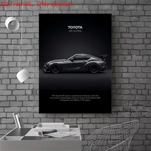 1 Piece/Set frameless canvas painting print poster,Luxury sports car art，Toyota GR Supra， a perfect gift for cars loves, ideal gift for bedroom, living room, dorm hallway, kitchen, mural, wall decoration, room decor
