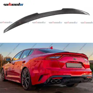 2017-2023 Kia Stinger V Trim GT Sedan - Rear Spoiler Wing , Carbon Fiber Look Trunk Lip Boot Spoiler, Aero Downforce Performance Direct Fit, , Sporty Look Upgrade fathersdaygift fathersdaygift