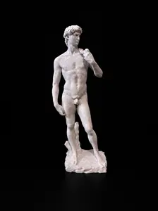 Marble Statue of David - Classical Renaissance Decorative Print Sculpture, Home Decor Figurine for Gift perfect