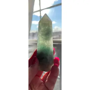 Beautiful Rainbow Fluorite point obelisk green fluorite