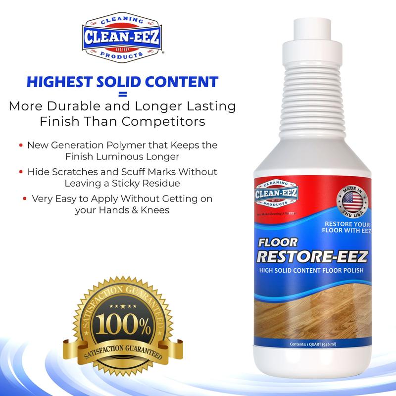 Clean-eez Floor Restorer & Polish w/applicator – Shine & Protect Wood, Vinyl, Laminate, Bamboo & More