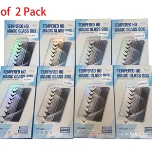 Pack of 2 auto alignment dust removal kit tempered glaas screen protectors for iPhone Accessories