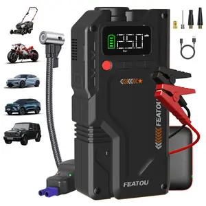 8000A Portable Jump Starter with Air Compressor, 150PSl TireInflator, Portable 12V Jump Box with LCD Display, Flashlight& Storage Case - Phone Battery Pack Vehicle car essentials