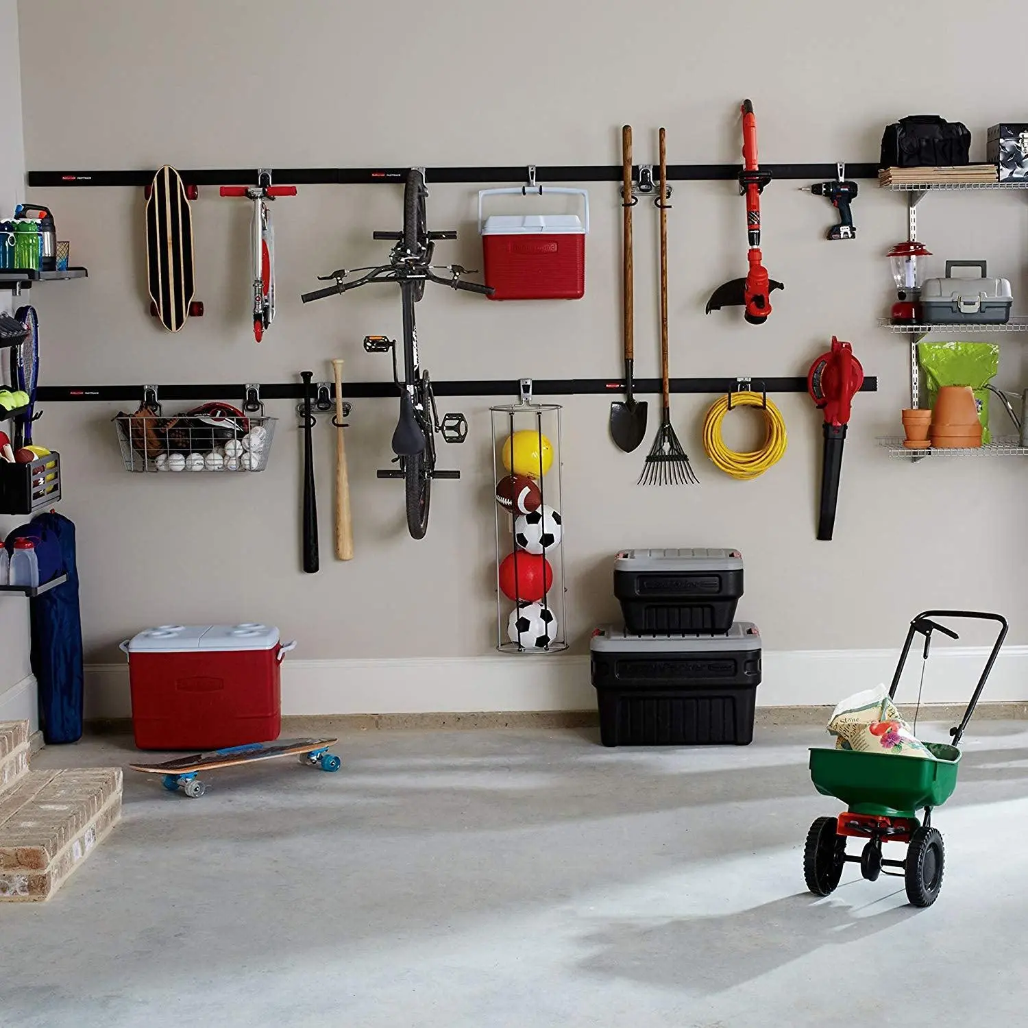 Rubbermaid Vertical FastTrack Hanging Wall Mount Bike Hook Garage Organizer Rubbermaid Vertical FastTrack Hanging Wall Mount Bike Hook Garage Organizer