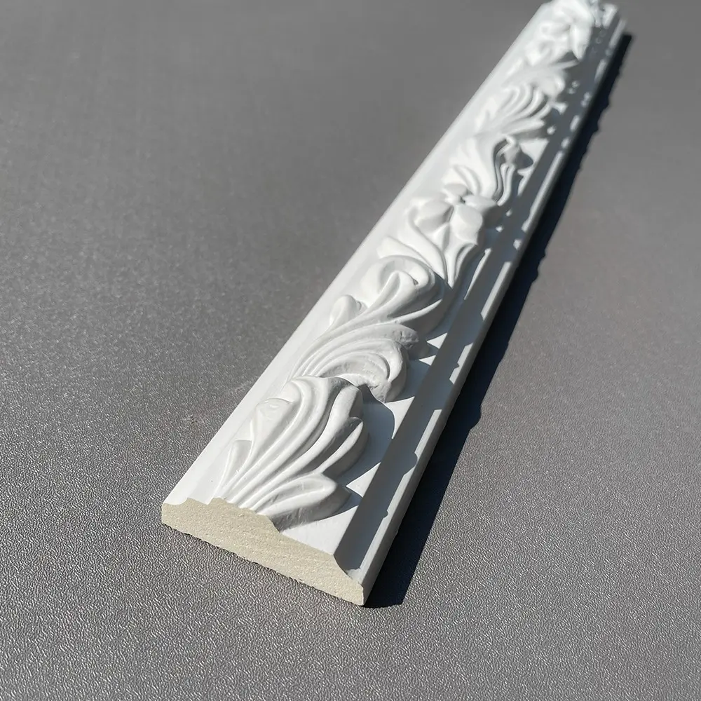 8pcs PU Line Faux Gypsum Polyurethane Foam Decorative Lines, Wall Edge Trim Strips, Carving Shape Background Wall Molding, Wall Panel Molding