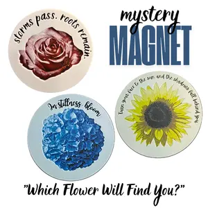 HueForge Mystery Flower Magnet 3D Printed Unique 3.3" Floral Design with Uplifting Quotes Brightens Spaces & Spirits Curated Collection Surprise